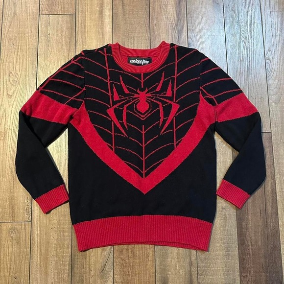 Black &‎ red Marvel Spider-Man sweater size medium - Picture 1 of 4